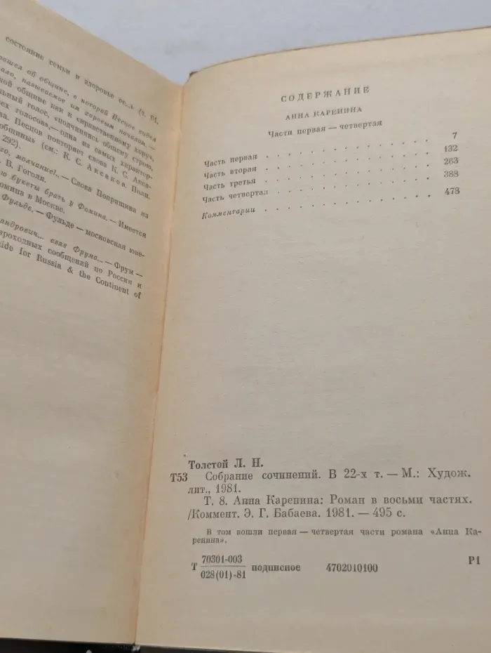 Лев Толстой. Собрание сочинений в 22 томах. Том 8. Анна Каренина