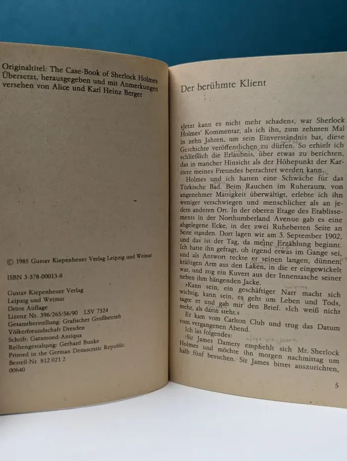 Das Notizbuch von Sherlock Holmes. Samtliche Sherlock-Holmes-Erzahlungen V