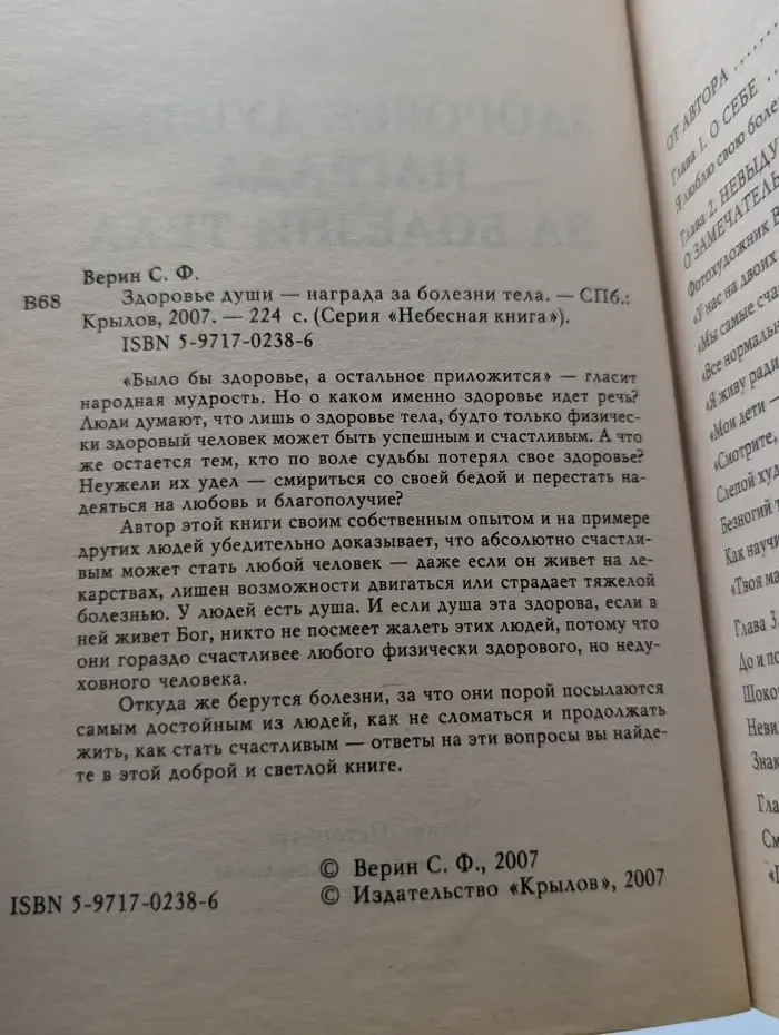 Небесная книга. Здоровье души-награда за болезни тела