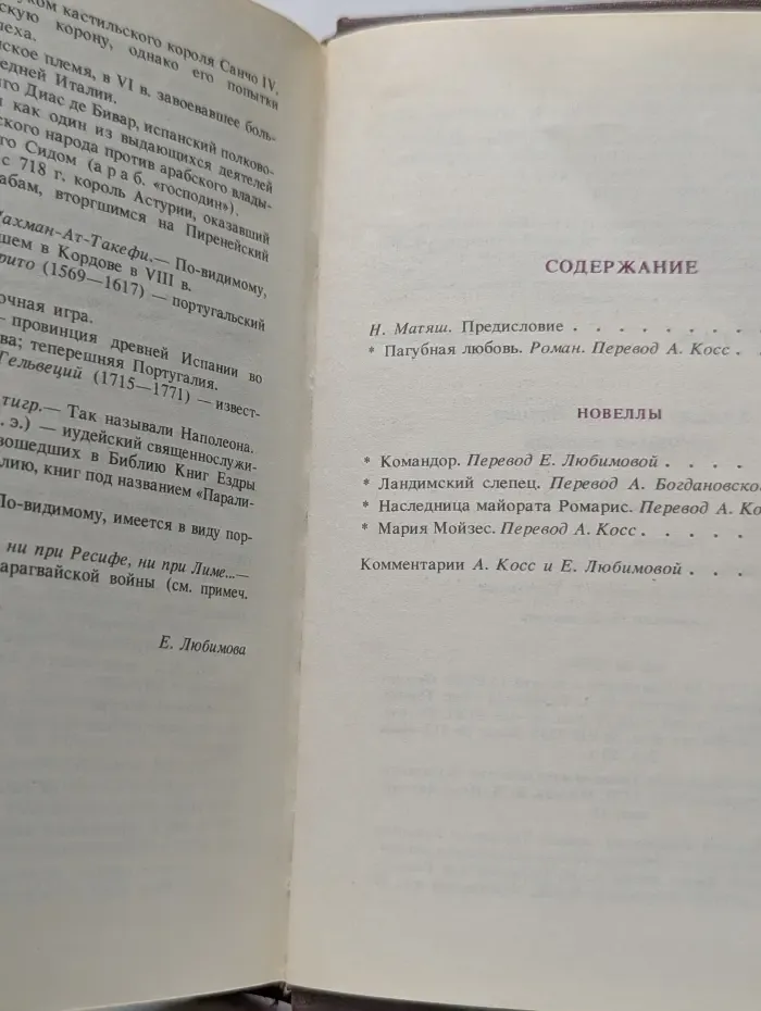 Пагубная любовь. Роман. Новеллы
