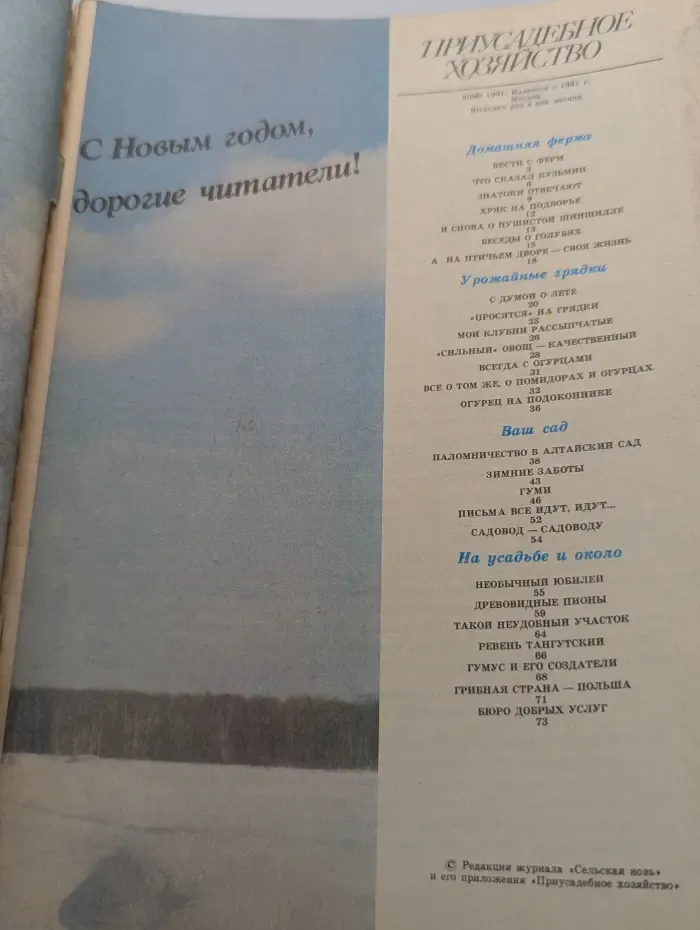 Приусадебное хозяйство. Выпуск № 6/1991