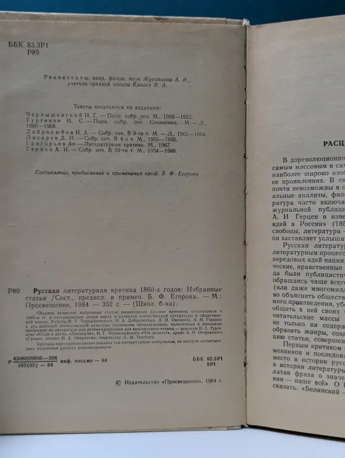 Школьная библиотека. Русская литературная критика 1860-х годов