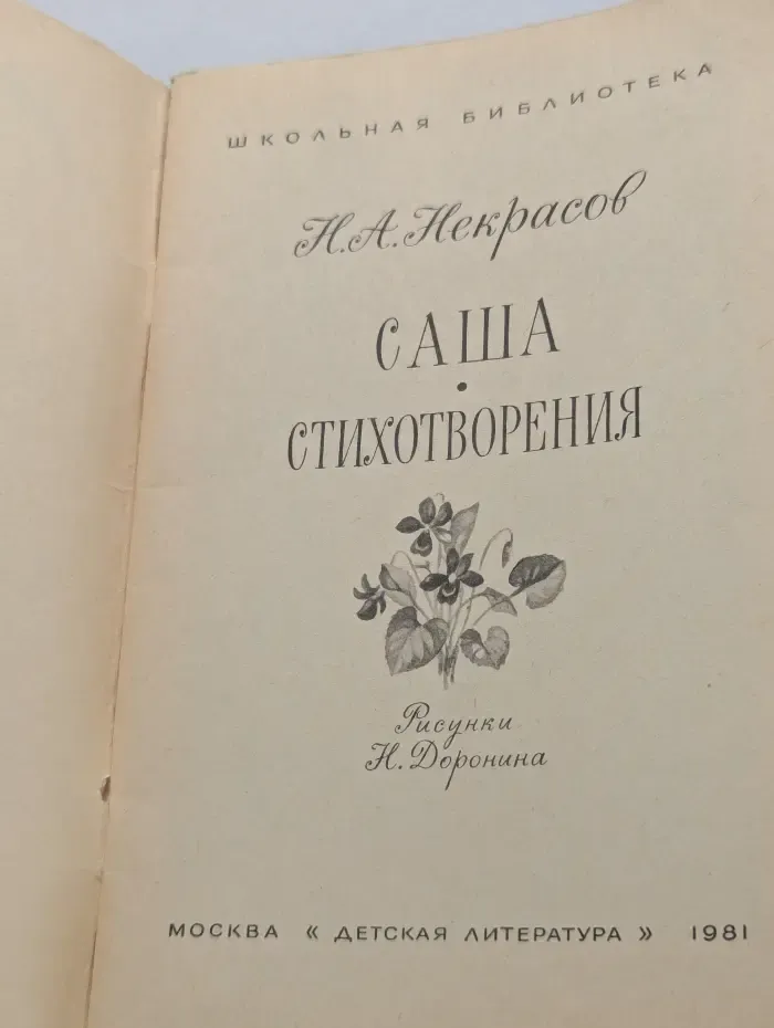 Школьная библиотека. Саша. Стихотворения