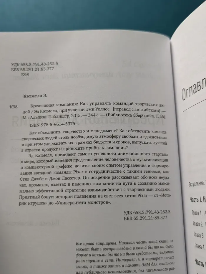 Библиотека Сбербанка. Креативная компания. Как управлять командой творческих людей