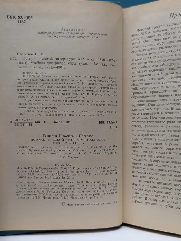 История русской литературы XIX века