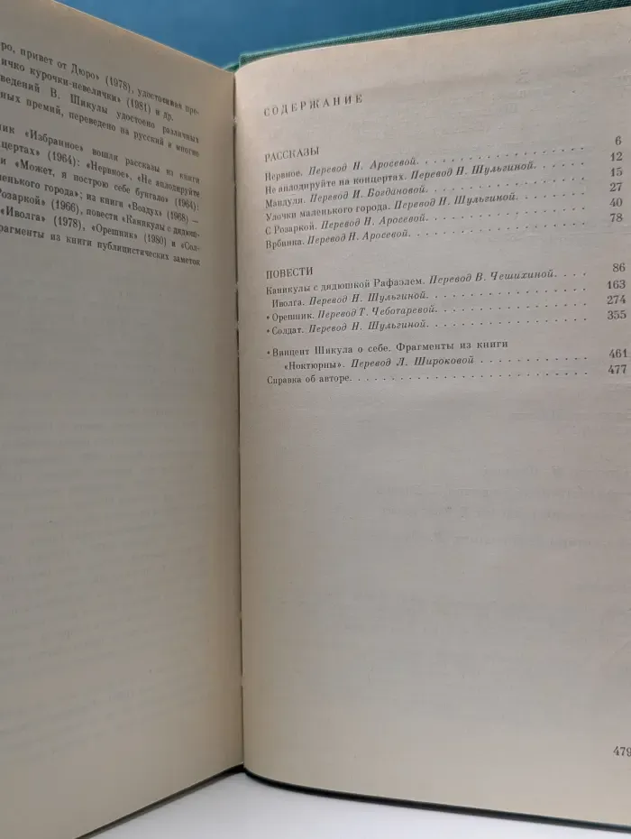 Библиотека литературы ЧССР. В. Шикула. Избранное