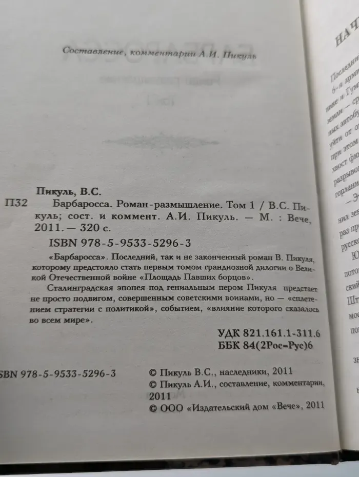 Барбаросса. Роман-размышление. Том 1