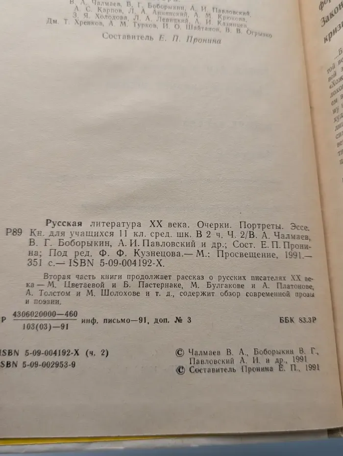Русская литература XX века. Очерки. Портреты. Эссе. В 2 частях. Часть 2