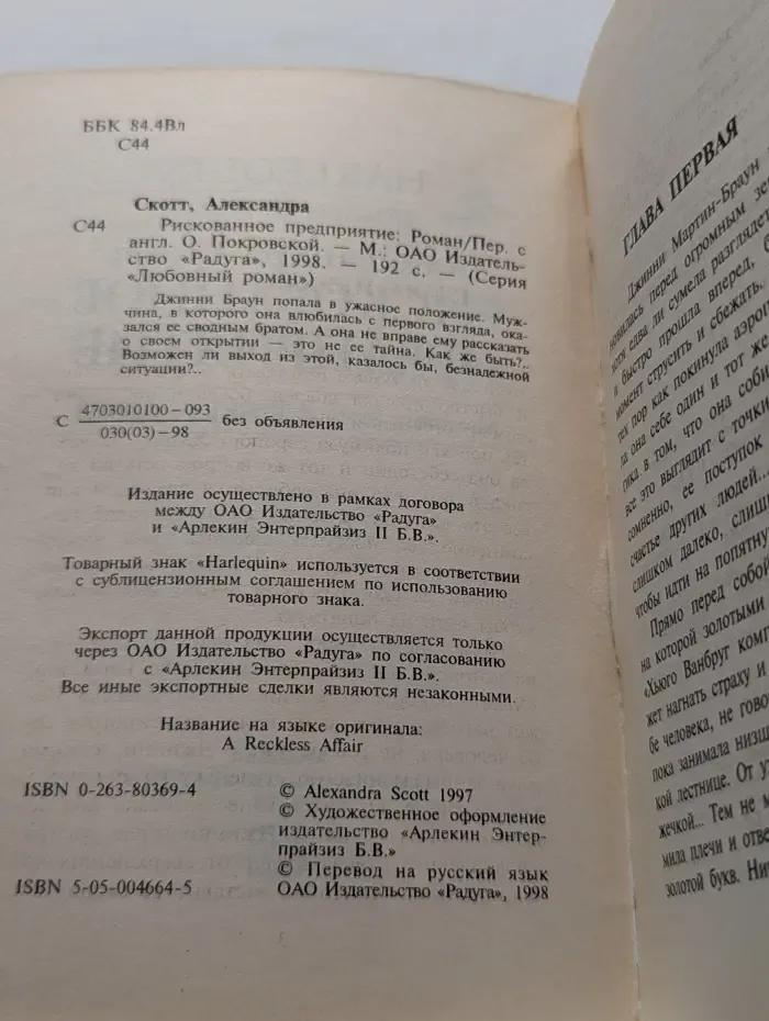 Любовный роман. Рискованное предприятие