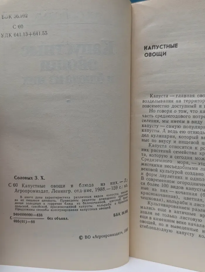 Капустные овощи и блюда из них