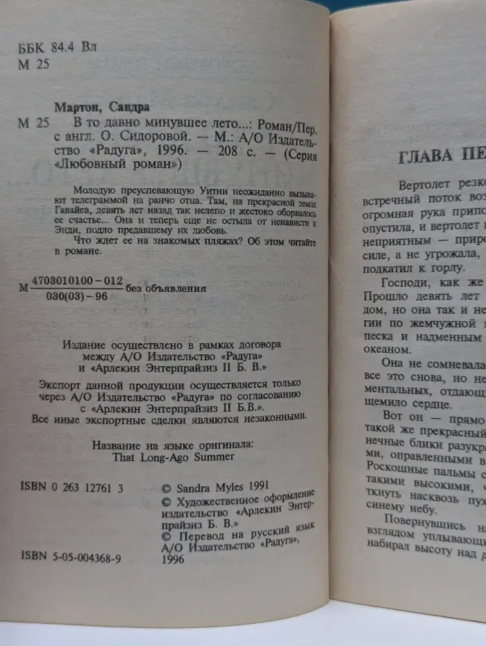 Любовный роман. В то давно минувшее лето