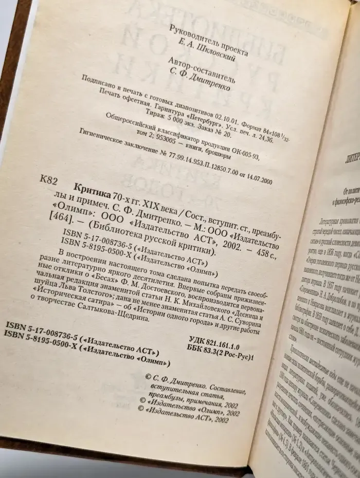 Критика 70-х годов XIX века