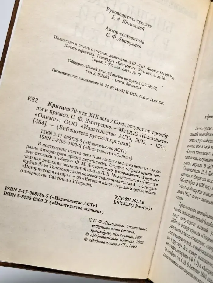 Критика 70-х годов XIX века