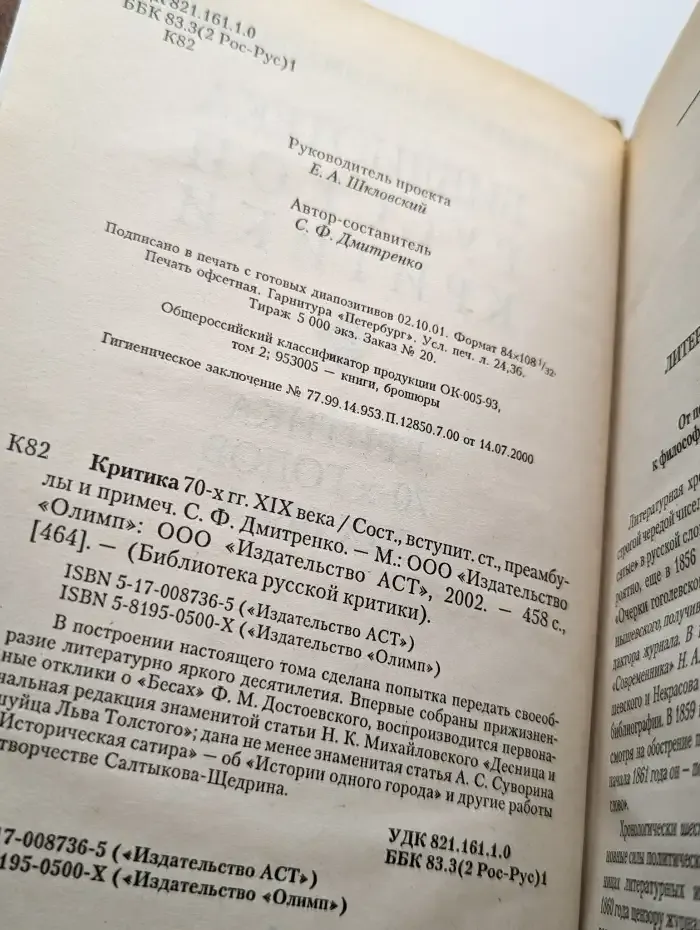 Критика 70-х годов XIX века