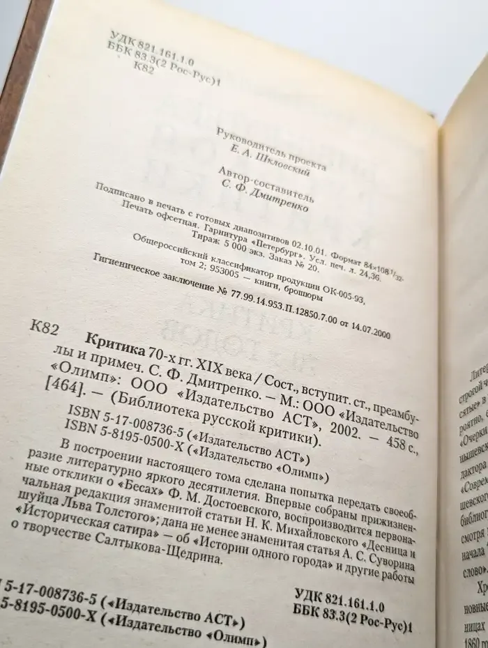 Критика 70-х годов XIX века