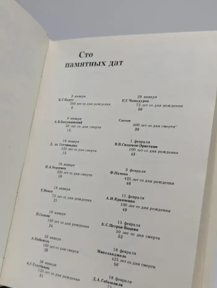 Сто памятных дат