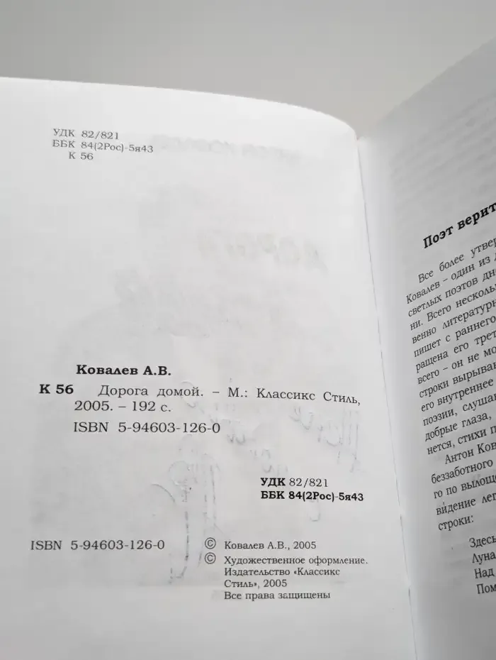 Дорога домой. Стихи