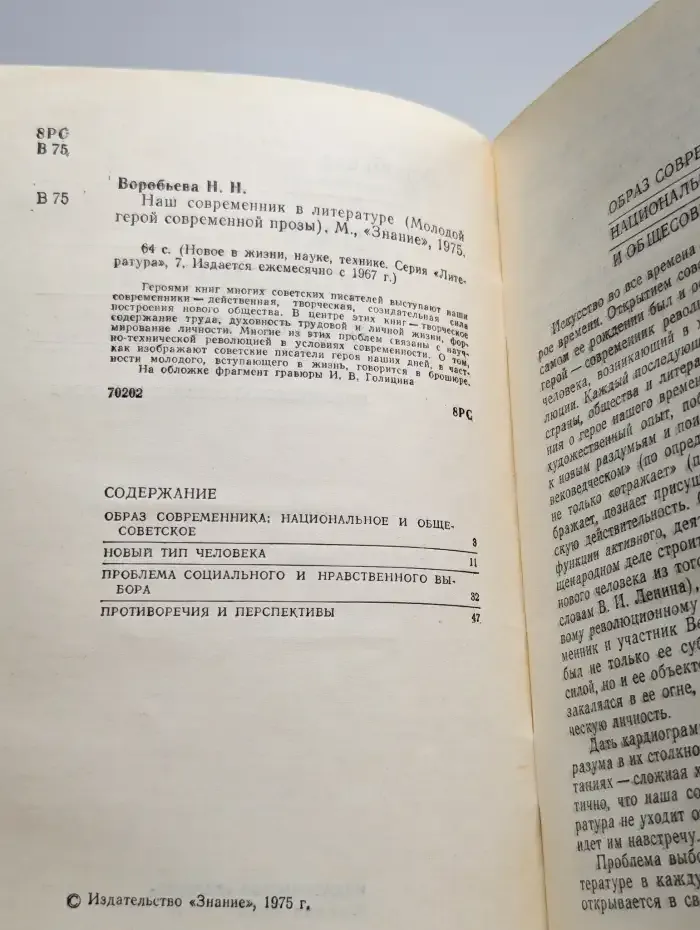Наш современник в литературе