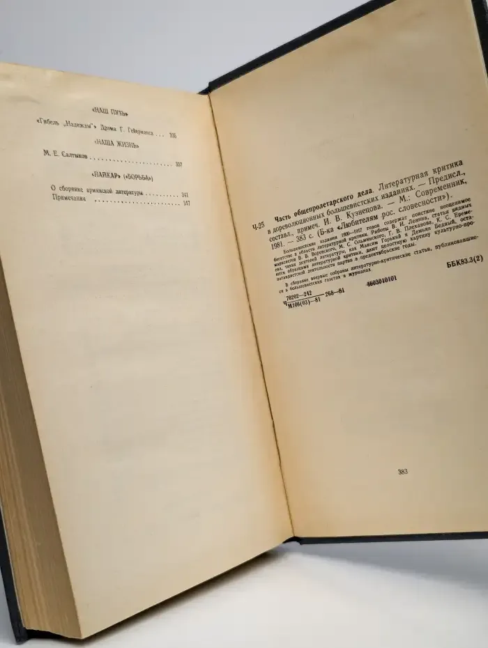 Часть общепролетарского дела. Литературная критика