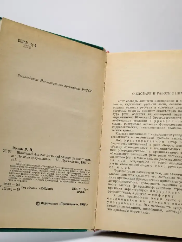 Школьный фразеологический словарь русского языка