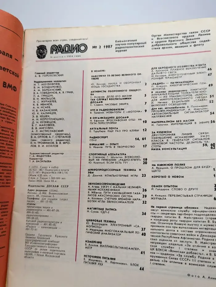 Радио. Выпуск №2/1987