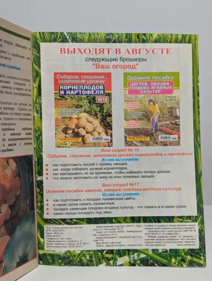 Журнал "Ваш огород". №16,  2012