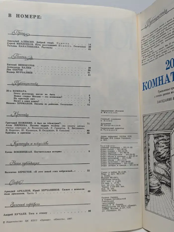 Юность №2, 1987