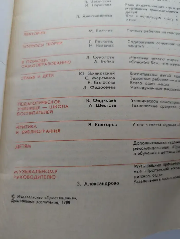 Журнал Дошкольное воспитание. Выпуск 4, 1988