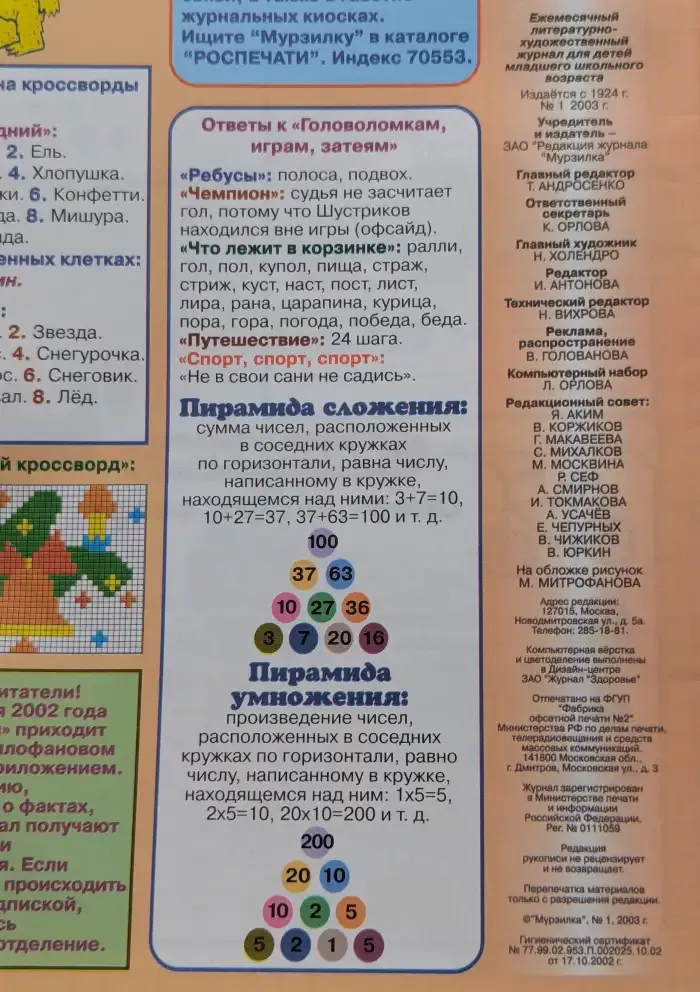 Мурзилка №1, 2003