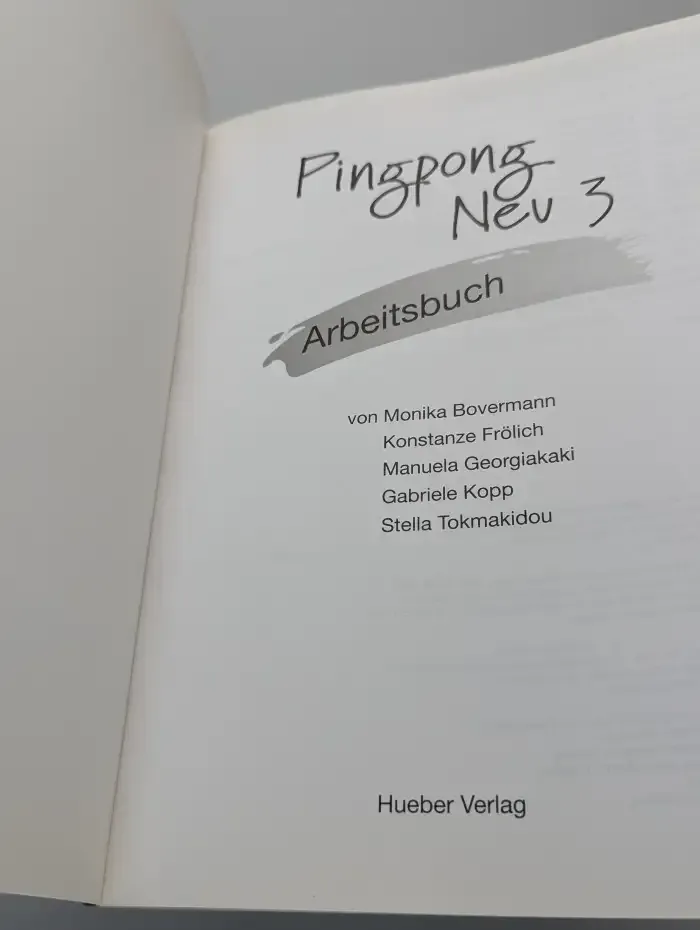 Pingpong Neu 3. Arbeitsbuch
