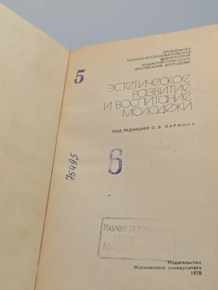 Эстетическое развитие и воспитание молодежи