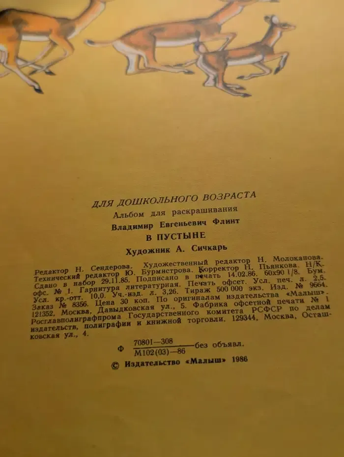 В пустыне. Альбом для раскрашивания