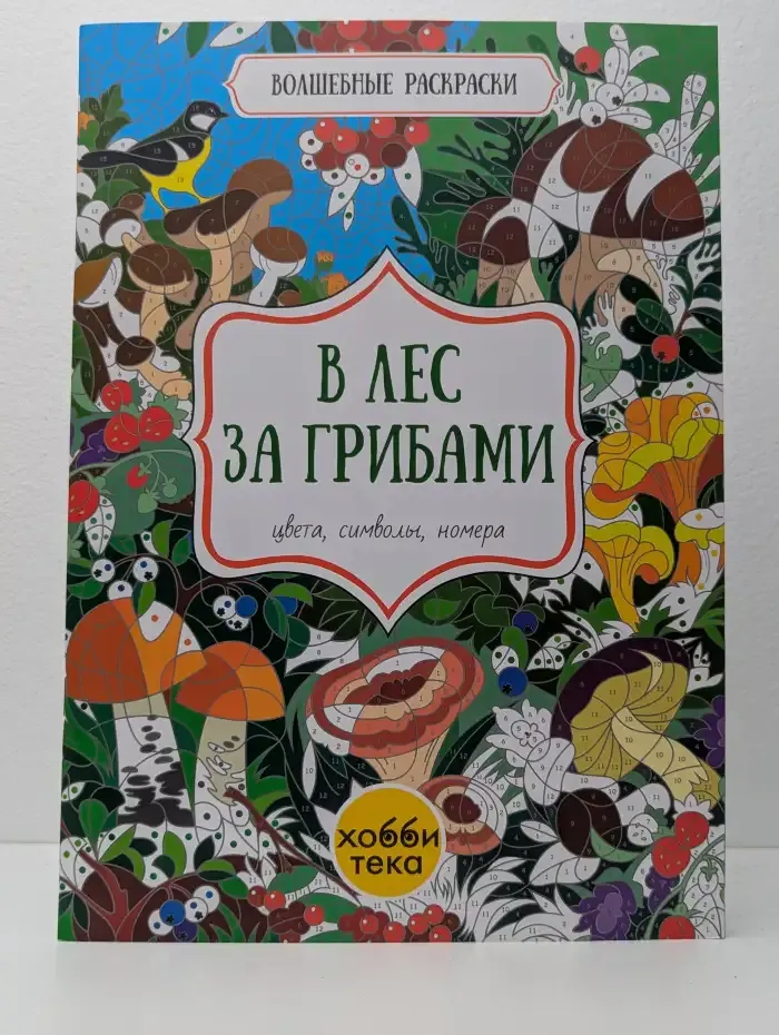 Книга-раскраска. В лес за грибами. Цвета, символы, номера