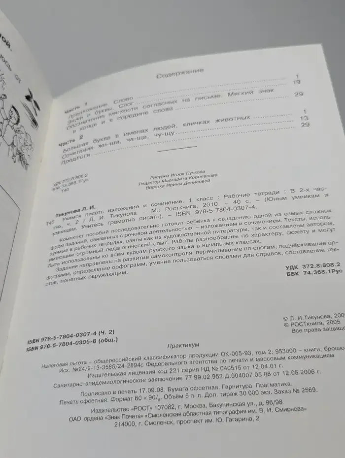 Учимся писать изложение и сочинение. 1 класс. Рабочая тетрадь. Часть 2