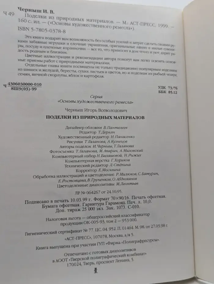 Поделки из природных материалов