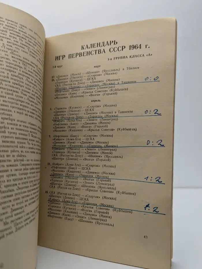 Футбол 1964 год. Справочник-календарь