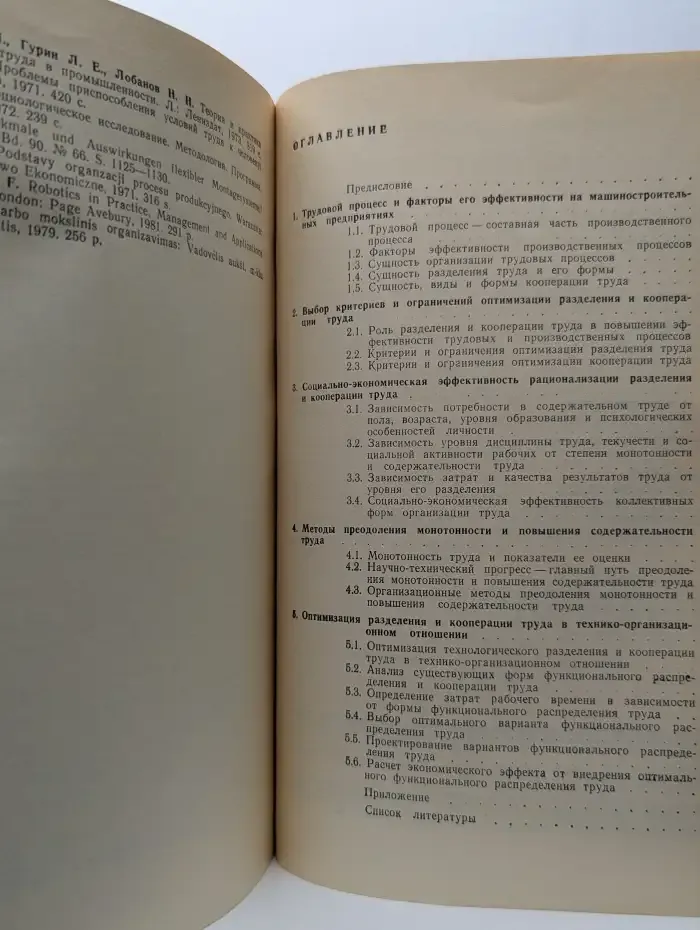 Разделение и кооперация труда на машиностроительных предприятиях