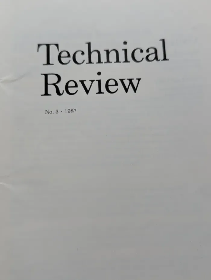 Technical Review.  Выпуск № 3/1987