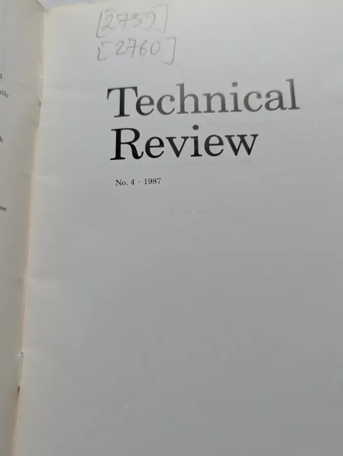 Technical Review. Выпуск № 4/1987