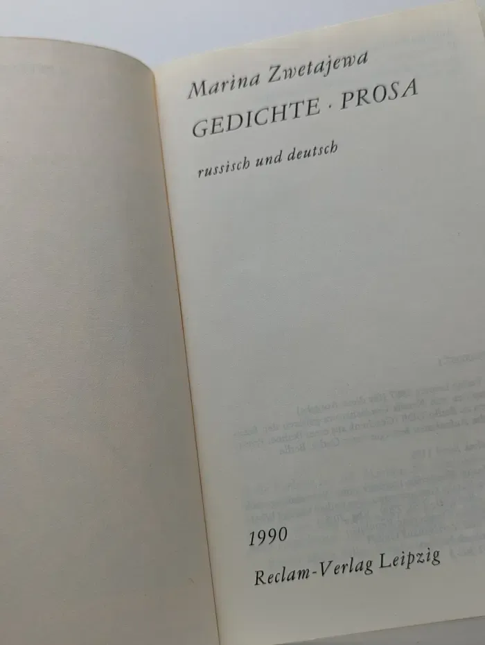 Marina Zwetajewa. Gedichte, prosa