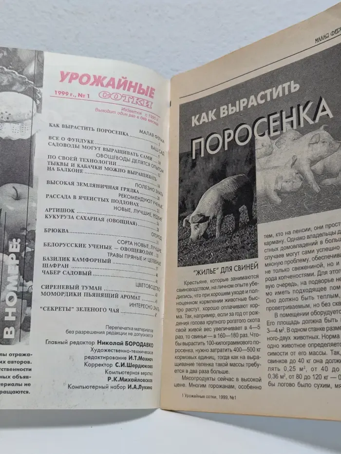 Урожайные сотки. Выпуск № 1/1999