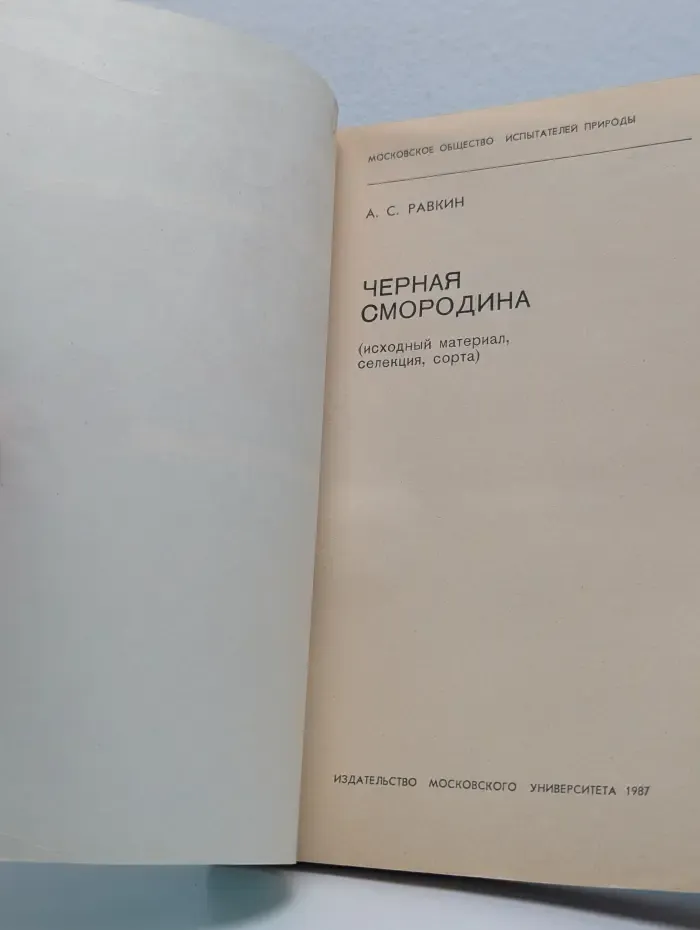 Черная смородина. Исходный материал, селекция, сорта