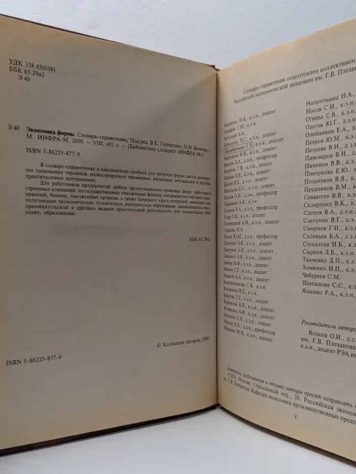 Экономика фирмы. Словарь-справочник