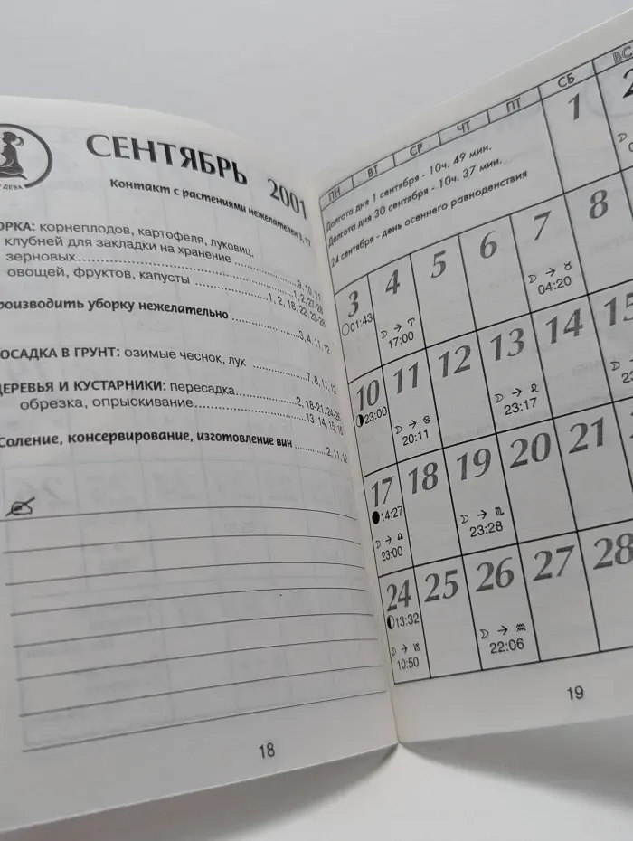 Популярный астрологический лунный календарь садовода и огородника на 2001 год
