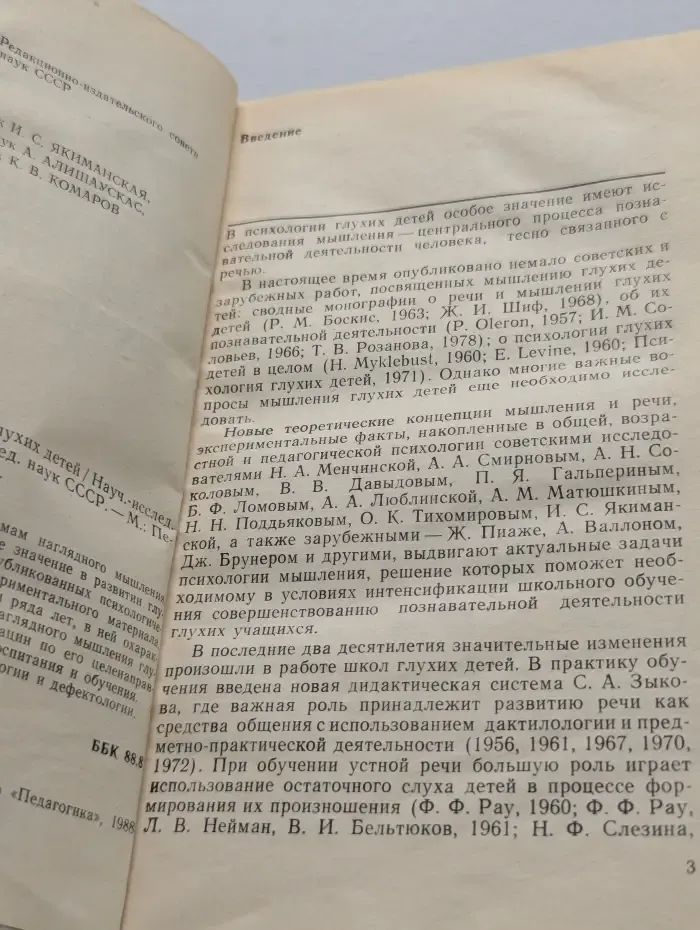 Наглядное мышление глухих детей