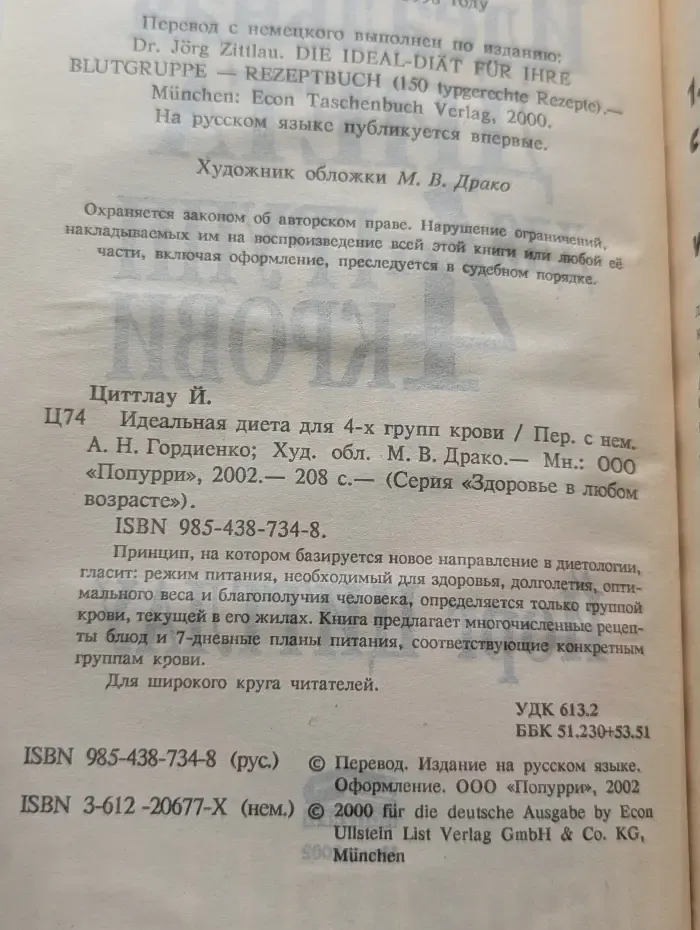 Идеальная диета для 4-х групп крови