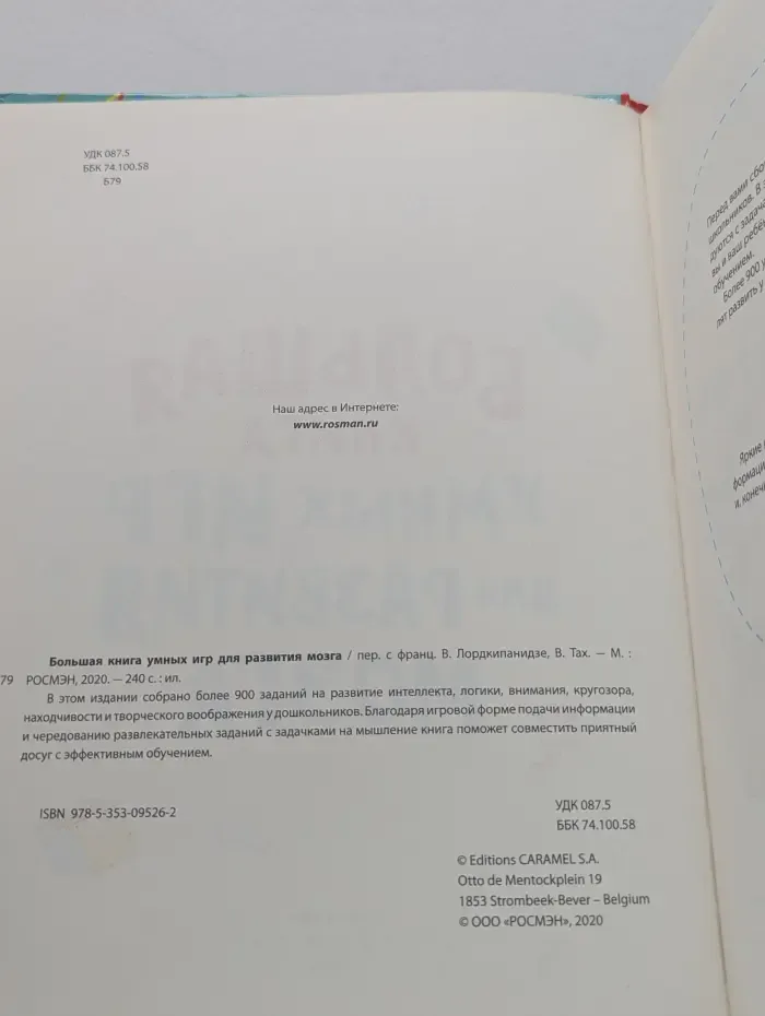 Большая книга умных игр для развития мозга