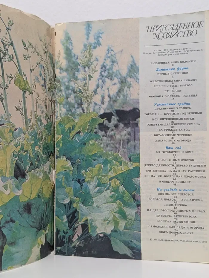 Приусадебное хозяйство. Выпуск № 5/1986