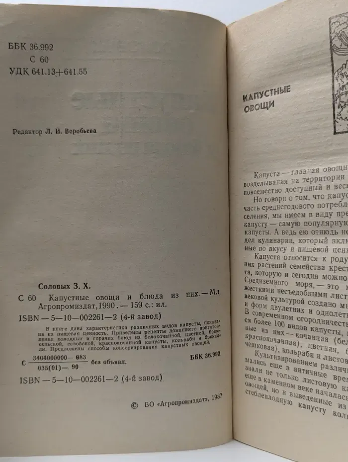 Капустные овощи и блюда из них