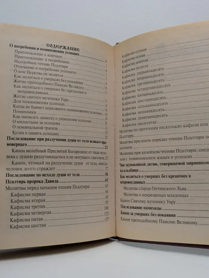 Псалтирь, панихида и молитвы по усопшим